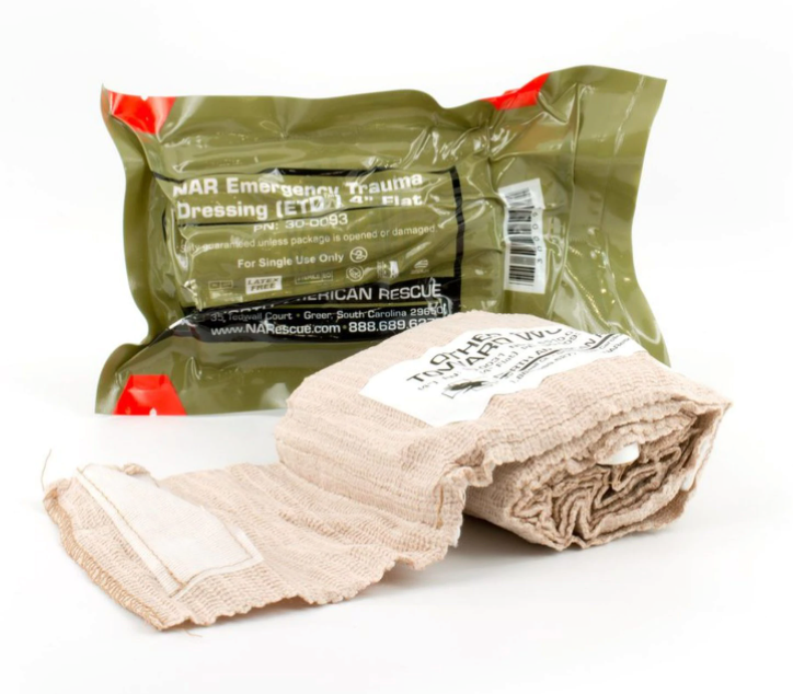ETD Emergency Trauma Dressing 4" Flat Pack Tactical Gear Tactical Gear Supplier Tactical Distributors Australia