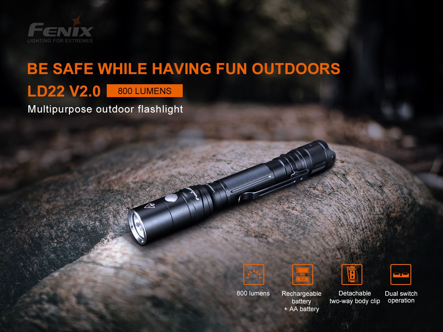 Fenix LD22 V2 Multi Use Flashlight Handheld Torches Fenix Tactical Gear Supplier Tactical Distributors Australia