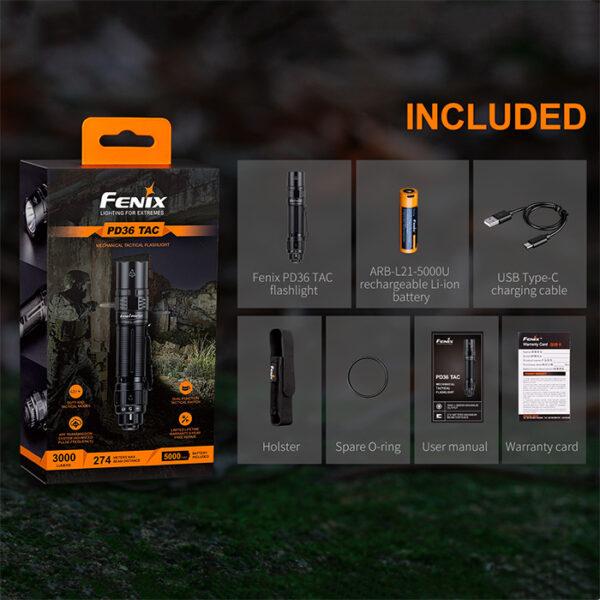 Fenix PD36 TAC 3000 Lumen Flashlight Flashlights and Lighting Fenix Tactical Gear Supplier Tactical Distributors Australia