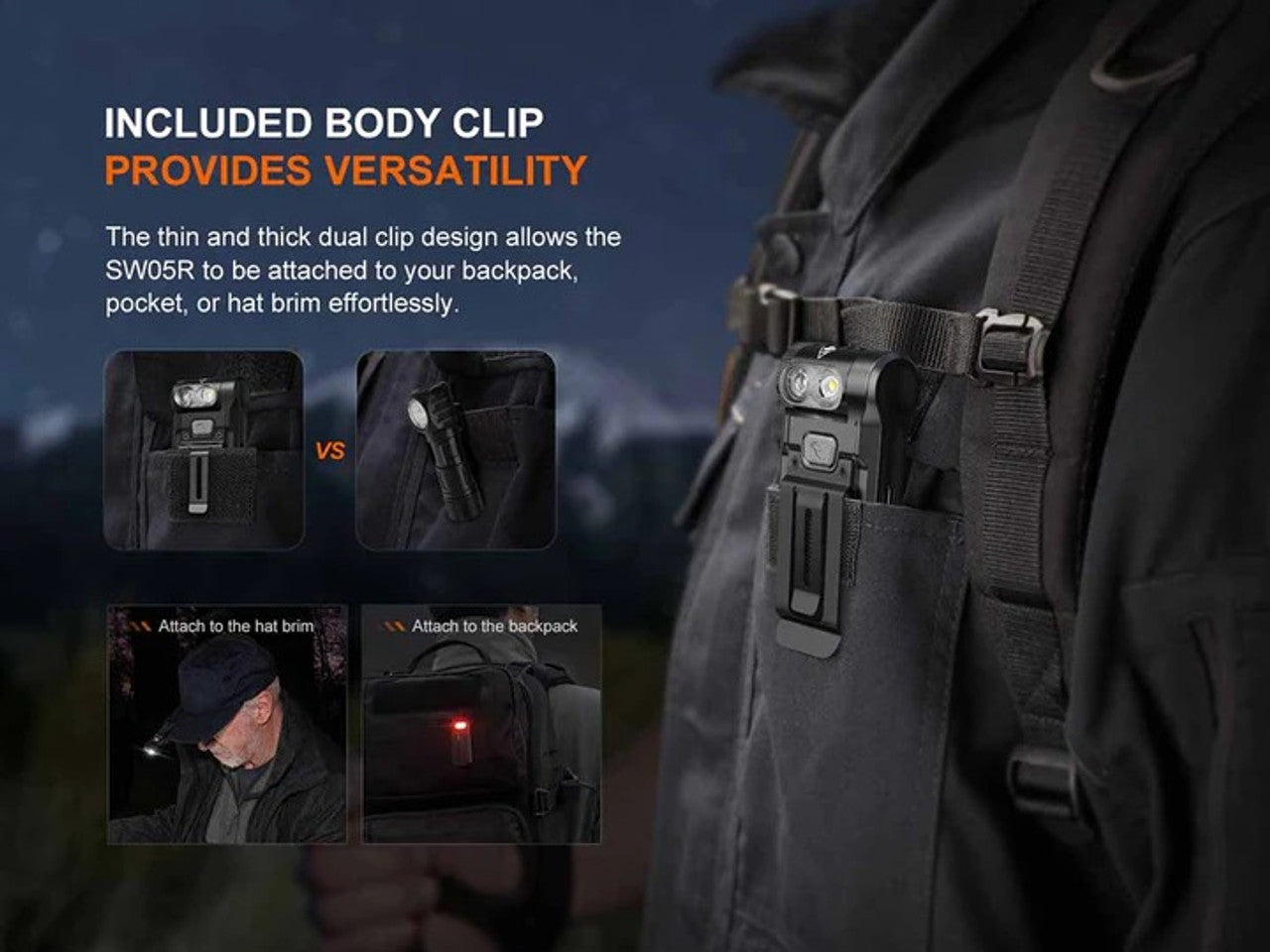 Fenix SW05R-RED Adjustable head 150 lumen output with red light