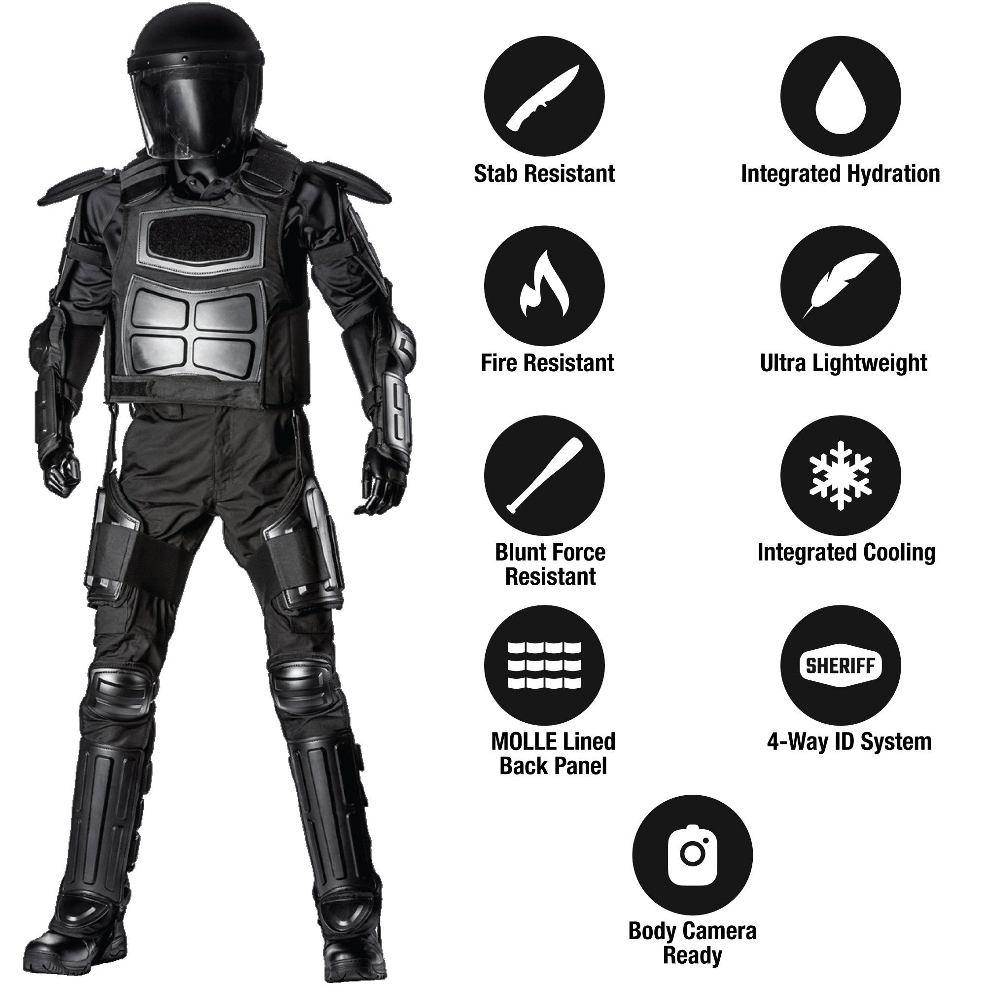 Haven Gear Enforcer Riot Suit Black Protective Gear Haven Gear Tactical Gear Supplier Tactical Distributors Australia