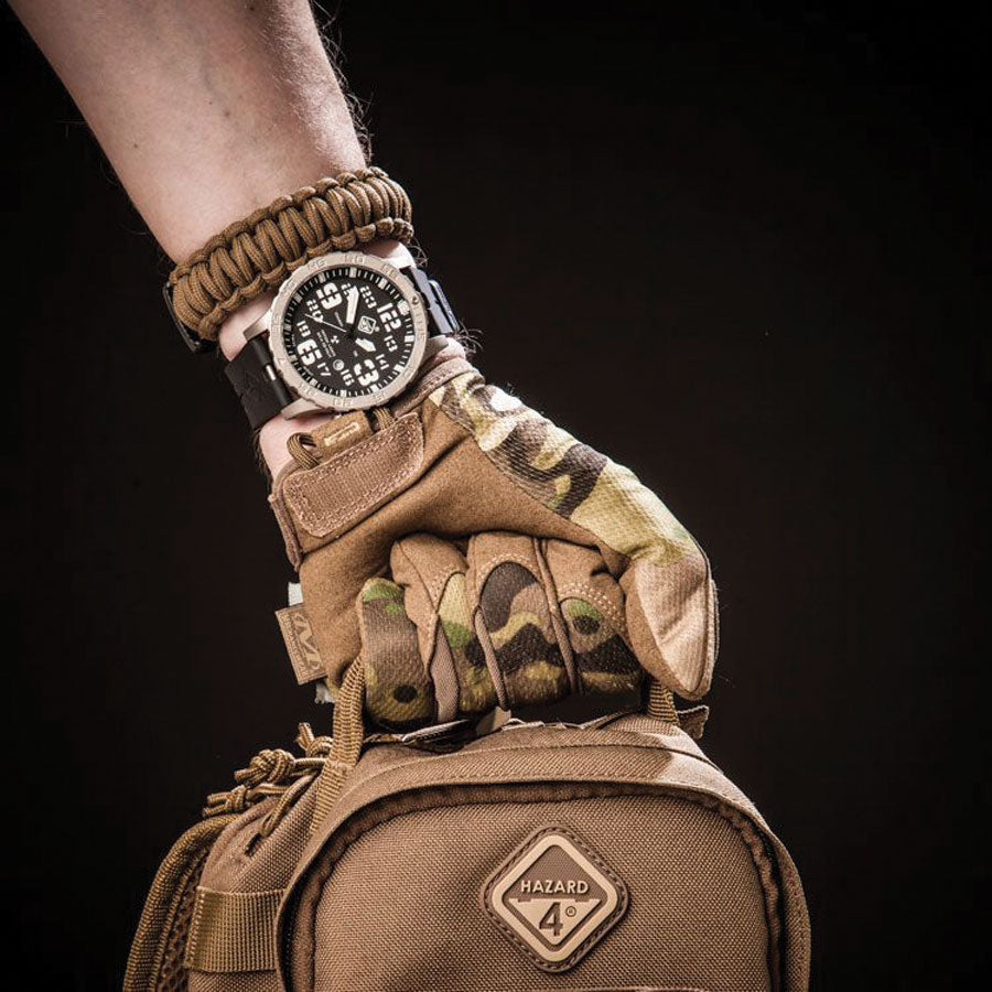 Hazard 4 HeavyWaterDiver Nightwatch White GMT Black Watches Hazard 4 B - green hours and hands / yellow noon / green bezel Tactical Gear Supplier Tactical Distributors Australia