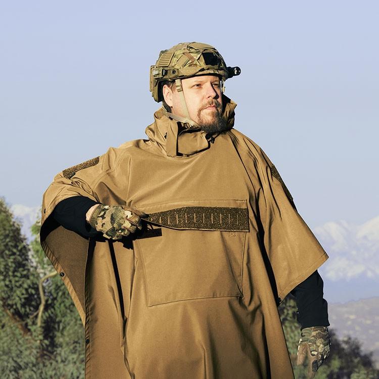 Hazard 4 Poncho Villa 2020 Version Technical Soft-Shell Poncho Coyote Outerwear Hazard 4 Tactical Gear Supplier Tactical Distributors Australia