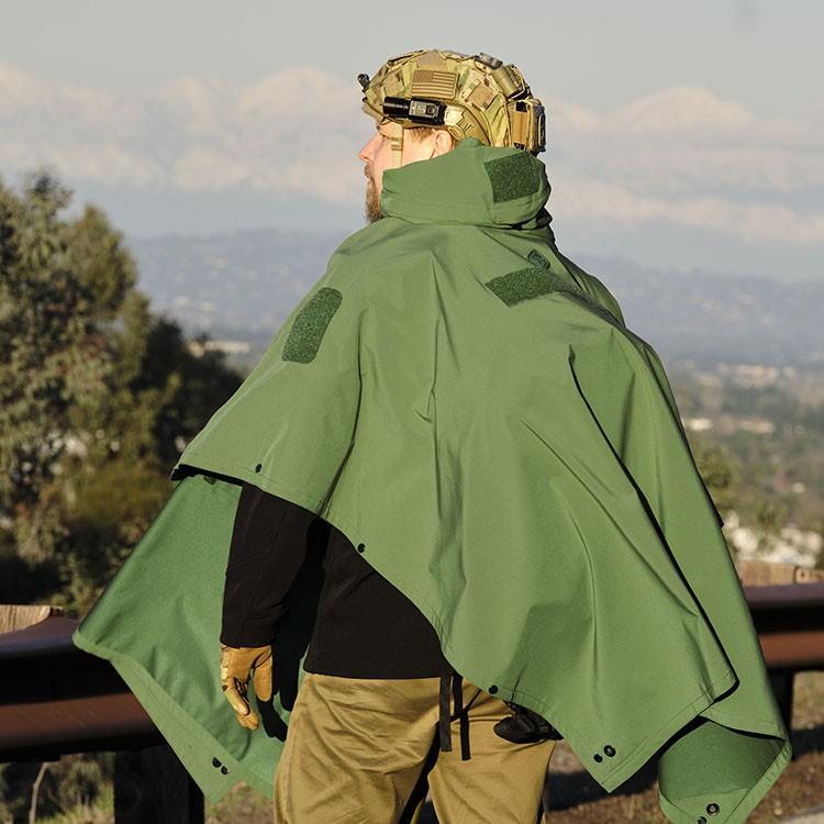 Hazard 4 Poncho Villa 2020 Version Technical Soft-Shell Poncho OD Green Outerwear Hazard 4 Tactical Gear Supplier Tactical Distributors Australia