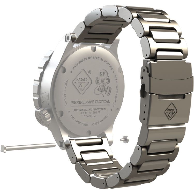 Hazard 4 Titanium Bracelet for Heavy Water Diver Watches Hazard 4 Tactical Gear Supplier Tactical Distributors Australia