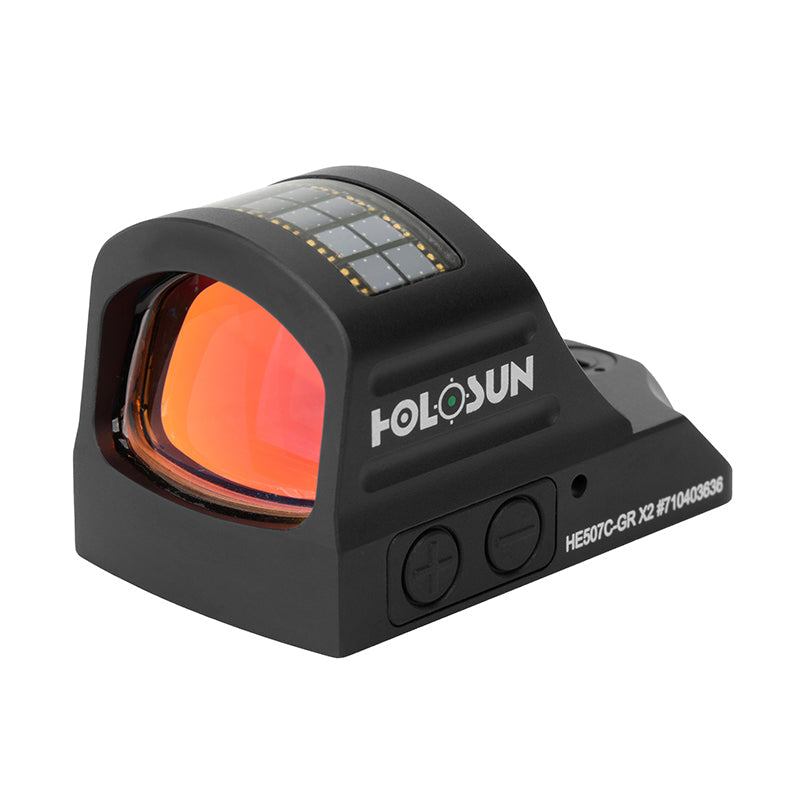 Holosun Open Reflex Optical Sight with Solar Panel HS507C X2/HE507C-GR X2 Optics Holosun Green 2 MOA Dot &amp; 32 MOA Circle Tactical Gear Supplier Tactical Distributors Australia