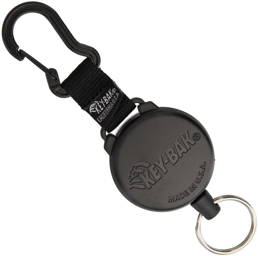KeyBak SECURIT Retractable Carabiner Key Holder KB488B 1.2m Kevlar Cord Black Accessories KeyBak Tactical Gear Supplier Tactical Distributors Australia