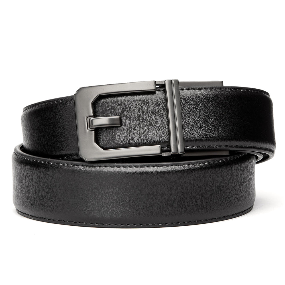 KORE Essentials Leather 1.5&quot; Gun Belt Black with X3 Gunmetal Buckle Belts KORE Essentials Tactical Gear Supplier Tactical Distributors Australia