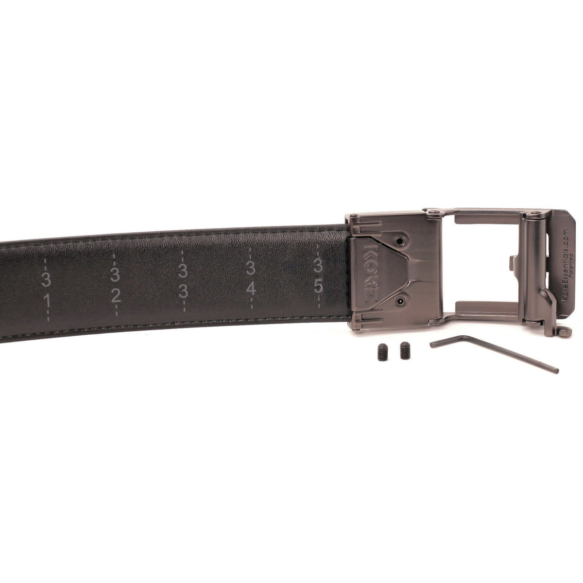 KORE Leather Gun Belt 1.5" Brown X3 Gunmetal | Tactical Gear AU Tactical Gear