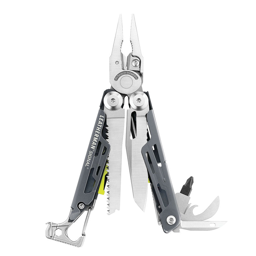 Leatherman Signal Grey with Button Sheath Box Multi-Tools Leatherman Tactical Gear Supplier Tactical Distributors Australia
