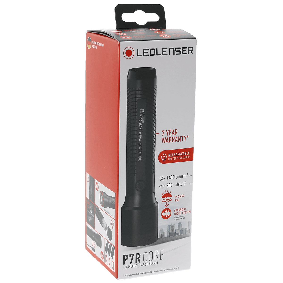 Ledlenser P7R Tactical Police Security Rechargeable Torch Flashlight Tactical Gear