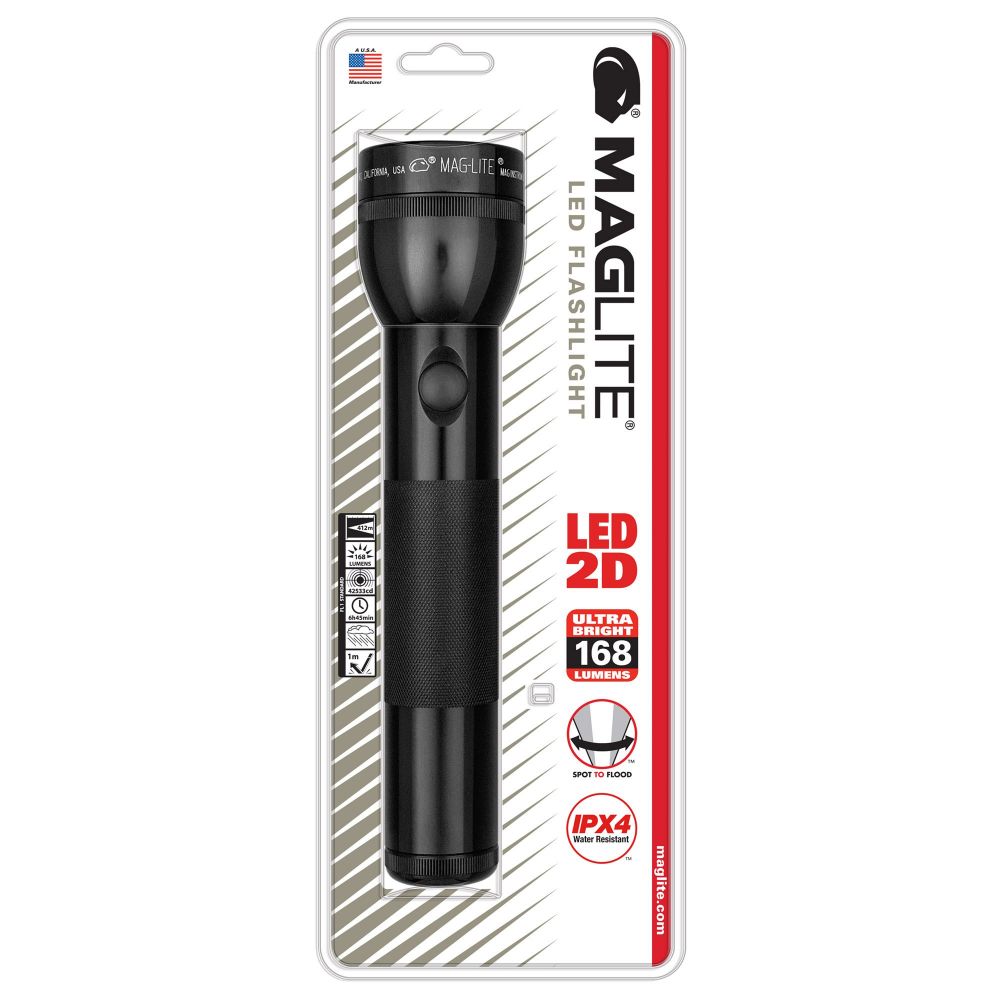 Maglite 2 Cell D LED Flashlight in Blister Pack Flashlights and Lighting Maglite Black Tactical Gear Supplier Tactical Distributors Australia