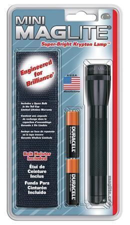 Maglite Mini 2-Cell AA Flashlight with Holster, Black Flashlights and Lighting Maglite Tactical Gear Supplier Tactical Distributors Australia