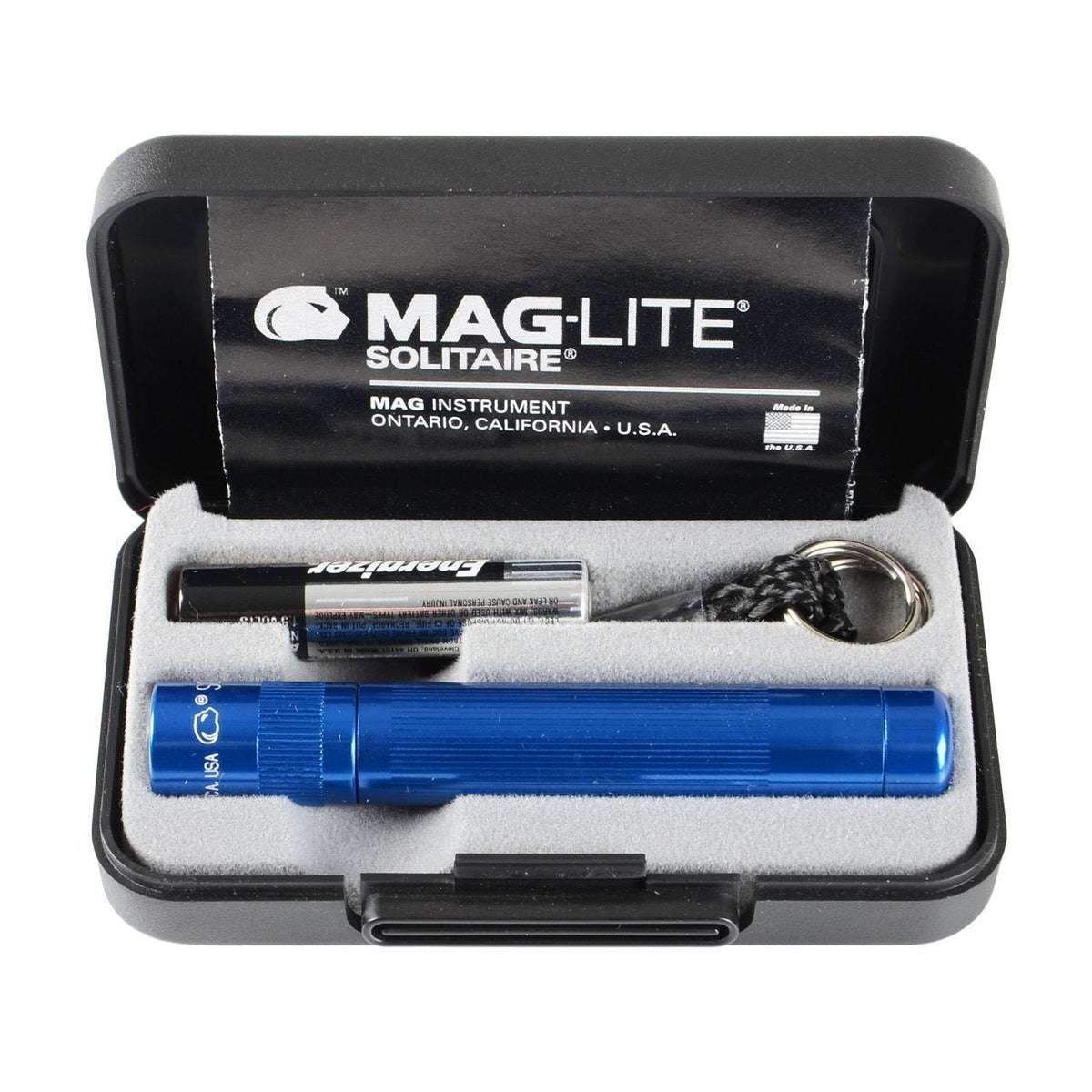 Maglite Solitaire AAA Incandescent Keychain Light in Presentation Box - Blue Flashlights and Lighting Maglite Tactical Gear Supplier Tactical Distributors Australia