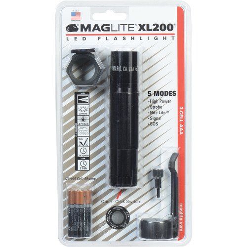Maglite XL200 3 Cell AAA LED Flashlight Black Flashlights and Lighting Maglite Blister Tactical Tactical Gear Supplier Tactical Distributors Australia