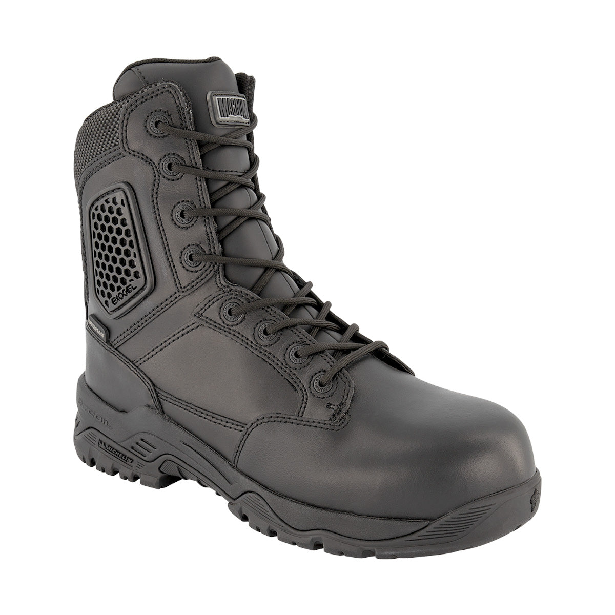 Magnum Strike Force 8.0 Leather Side-Zip Composite Toe Waterproof Boot Black Footwear Magnum Footwear Tactical Gear Supplier Tactical Distributors Australia