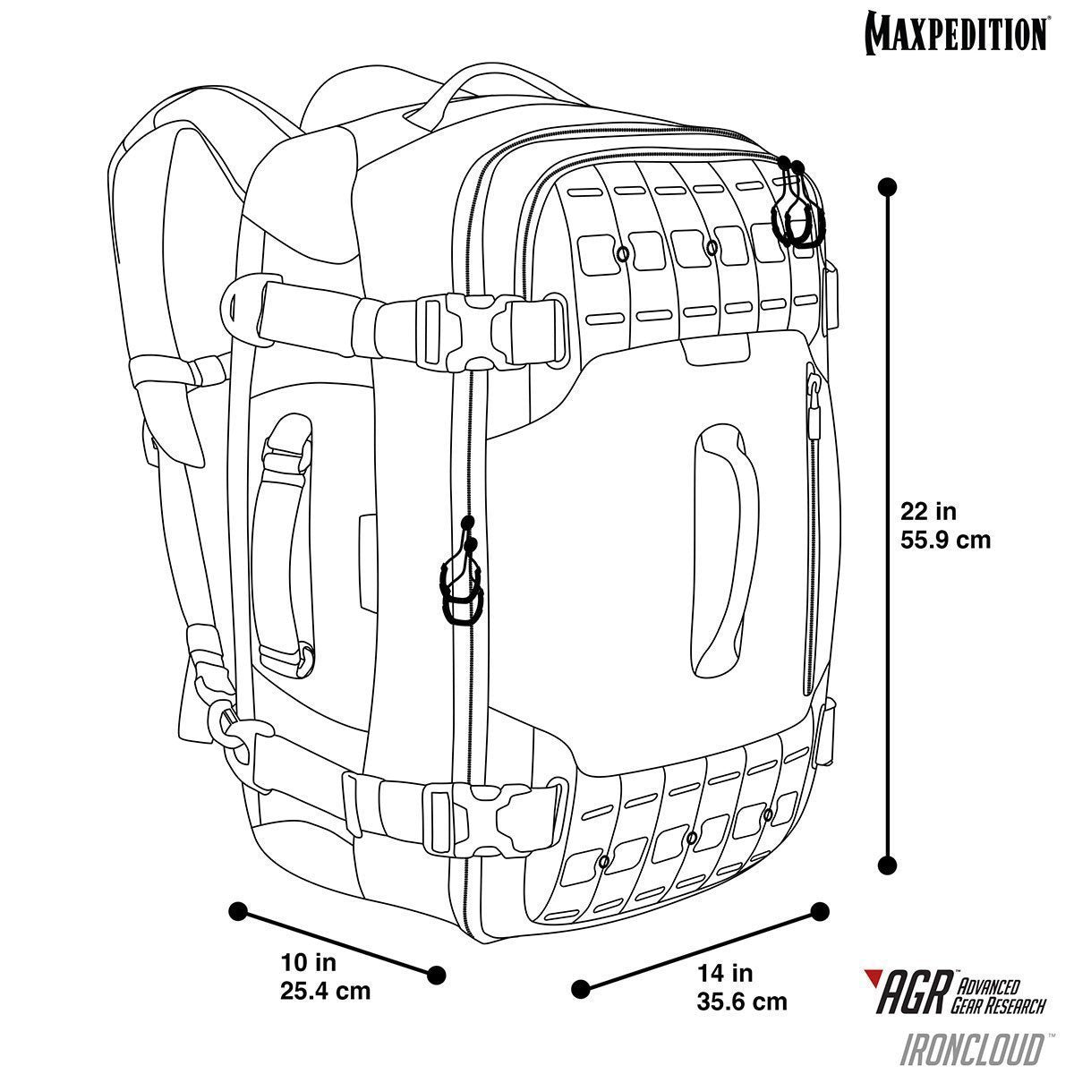 Maxpedition Ironcloud Adventure Travel Bag 48L Bags, Packs and Cases Maxpedition Tactical Gear Supplier Tactical Distributors Australia