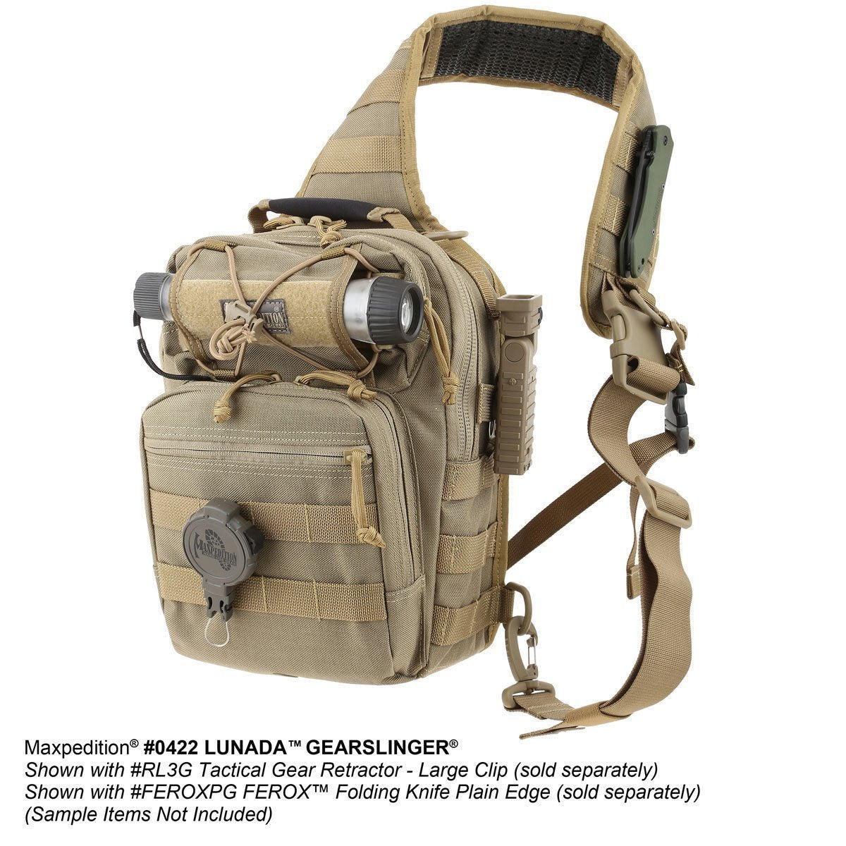 Maxpedition Lunada Gearslinger Black Sling Packs Maxpedition Tactical Gear Supplier Tactical Distributors Australia