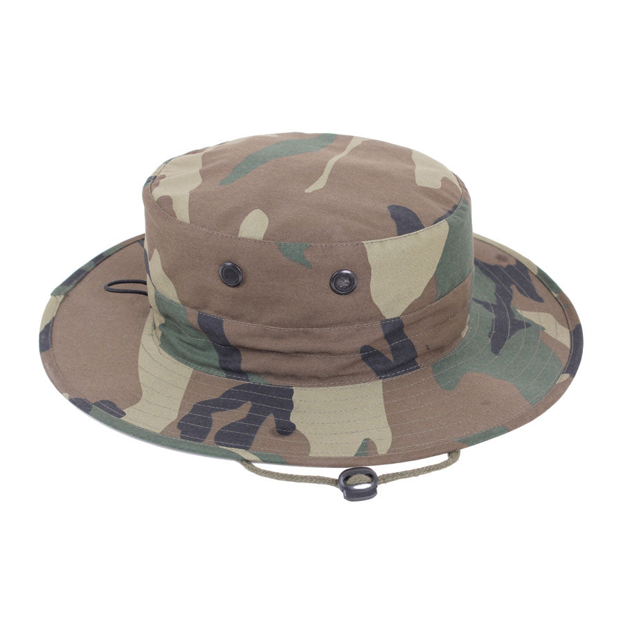 MilSpec Adjustable Boonie Hat Accessories MilSpec Woodland Camo Tactical Gear Supplier Tactical Distributors Australia