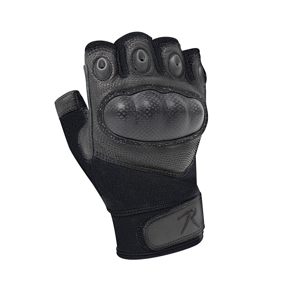 Milspec Fingerless Cut Resistant Carbon Hard Knuckle Gloves - Black Gloves MilSpec Small Tactical Gear Supplier Tactical Distributors Australia