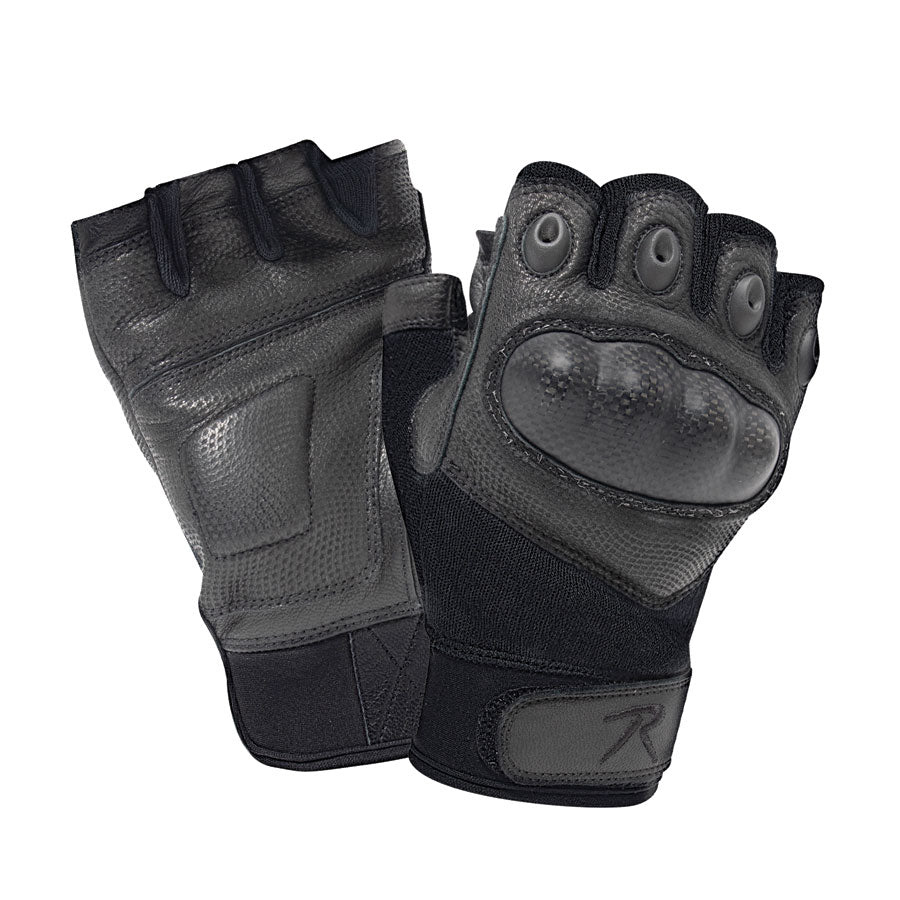 Milspec Fingerless Cut Resistant Carbon Hard Knuckle Gloves - Black Gloves MilSpec Small Tactical Gear Supplier Tactical Distributors Australia