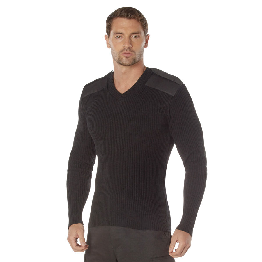 MilSpec G.I. Style Acrylic V-Neck Sweater Black Outerwear MilSpec Extra Small Tactical Gear Supplier Tactical Distributors Australia