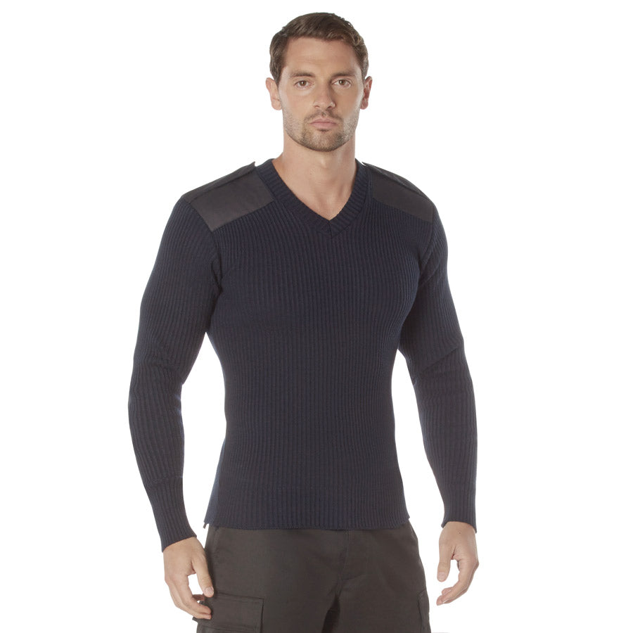 MilSpec G.I. Style Acrylic V-Neck Sweater Navy Blue Outerwear MilSpec Small Tactical Gear Supplier Tactical Distributors Australia