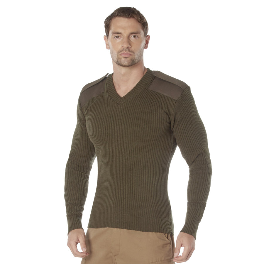 MilSpec G.I. Style Acrylic V-Neck Sweater Olive Drab Outerwear MilSpec Small Tactical Gear Supplier Tactical Distributors Australia