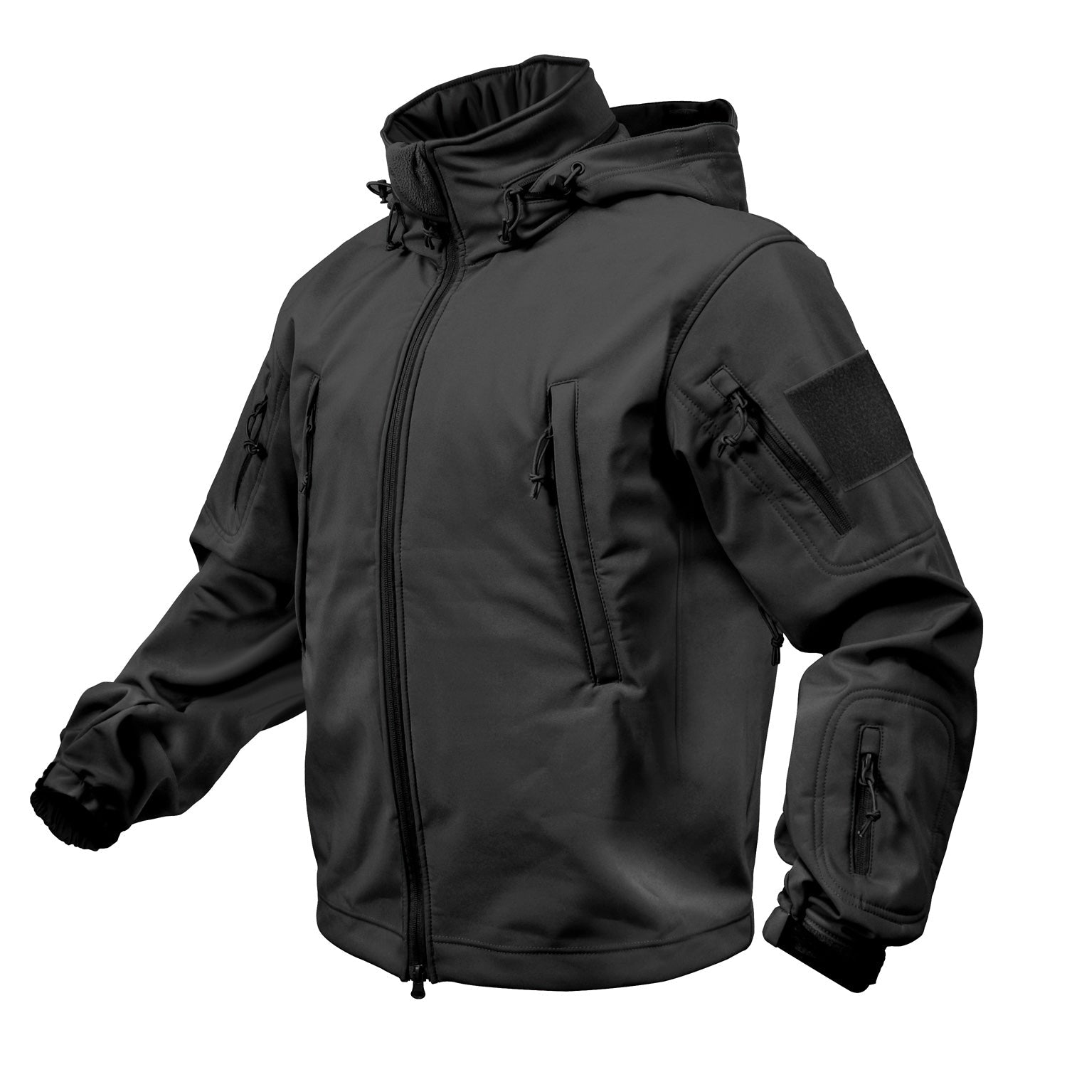 MilSpec Special Ops Tactical Softshell Jacket with Hood Black Tactical Gear Australia