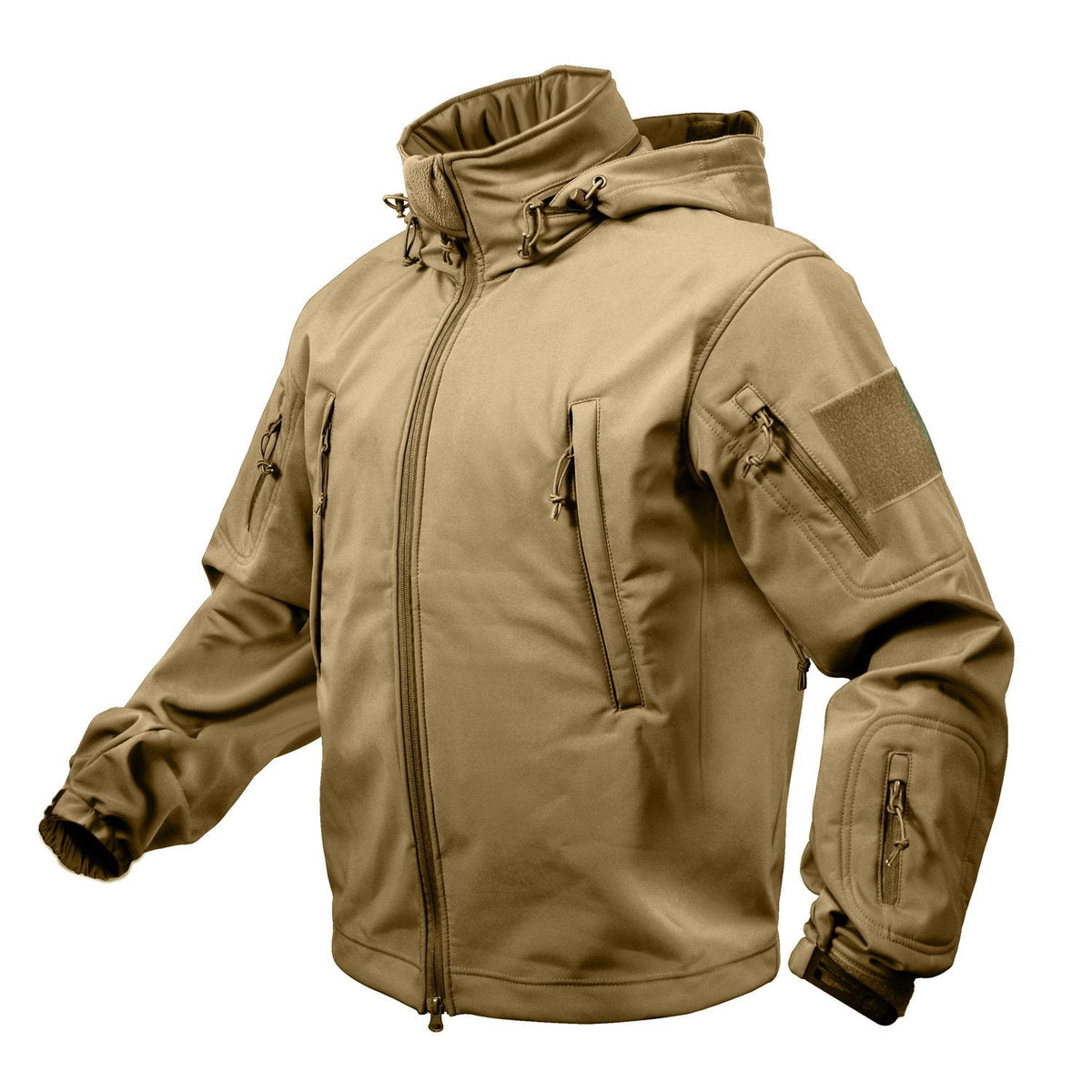 MilSpec Special Ops Tactical Softshell Jacket with Hood Coyote Brown Outerwear MilSpec Small Tactical Gear Supplier Tactical Distributors Australia