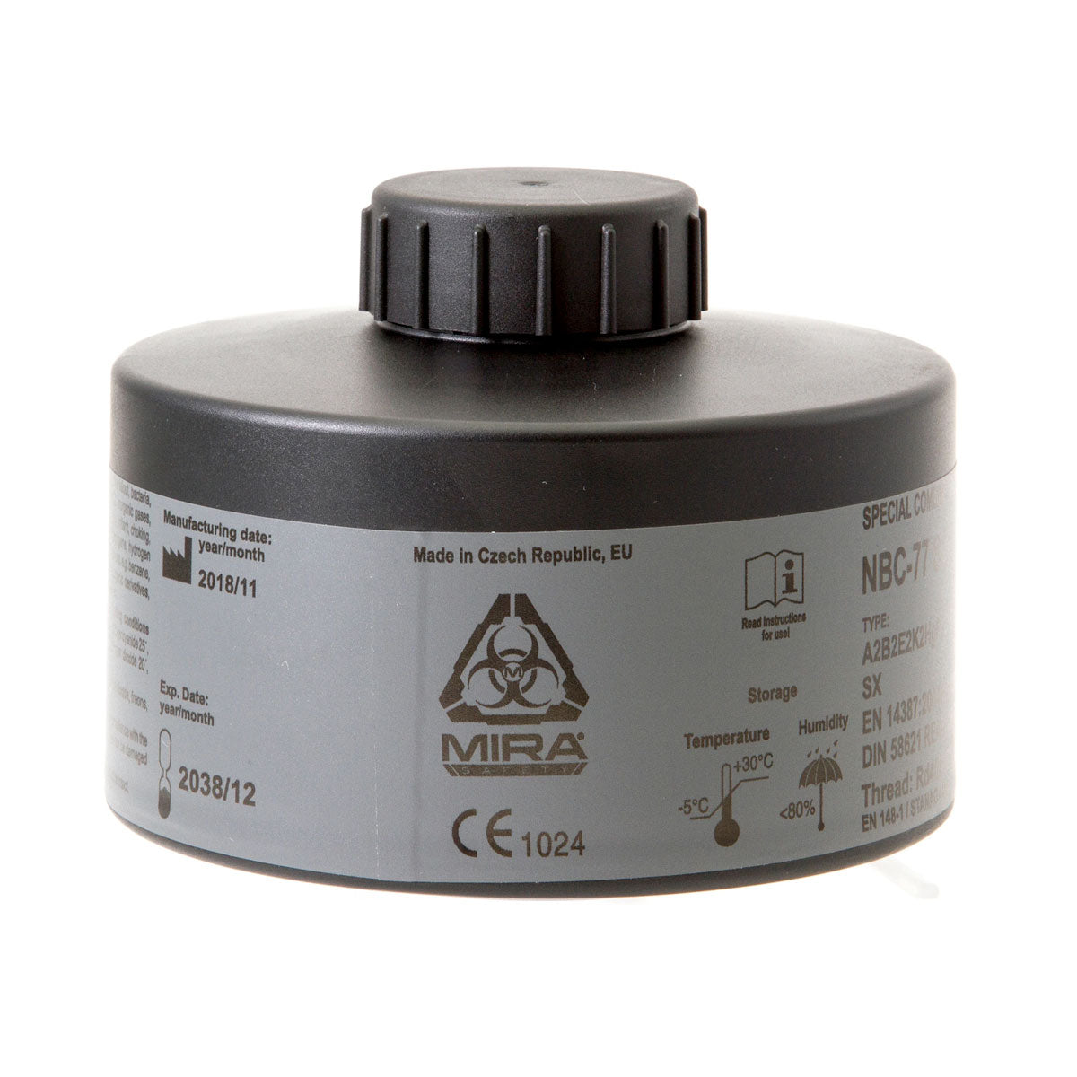 Mira Safety CBRN Gas Mask Filter NBC77 40mm Thread Canister Gas Mask Filters MIRA Safety Tactical Gear Supplier Tactical Distributors Australia