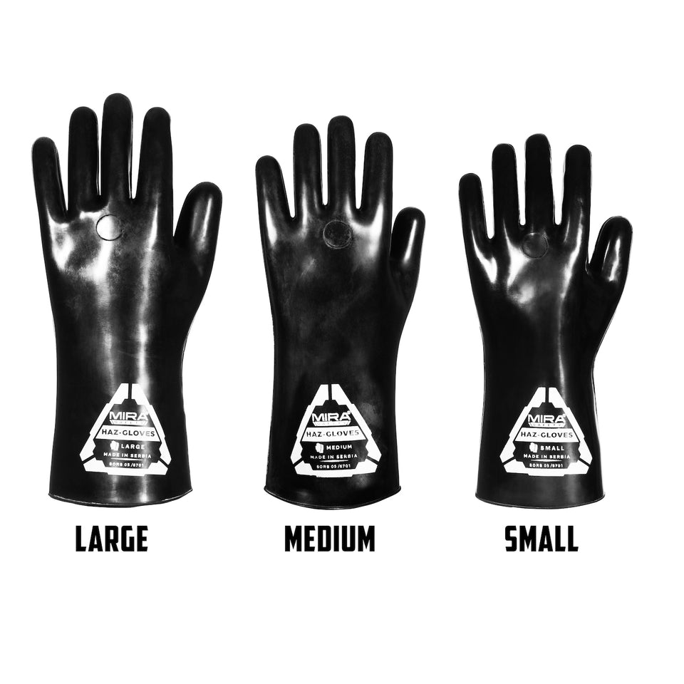 MIRA Safety HAZ-GLOVES Butyl Gloves for CBRN Protection Set of 4 Protective Gloves MIRA Safety Tactical Gear Supplier Tactical Distributors Australia