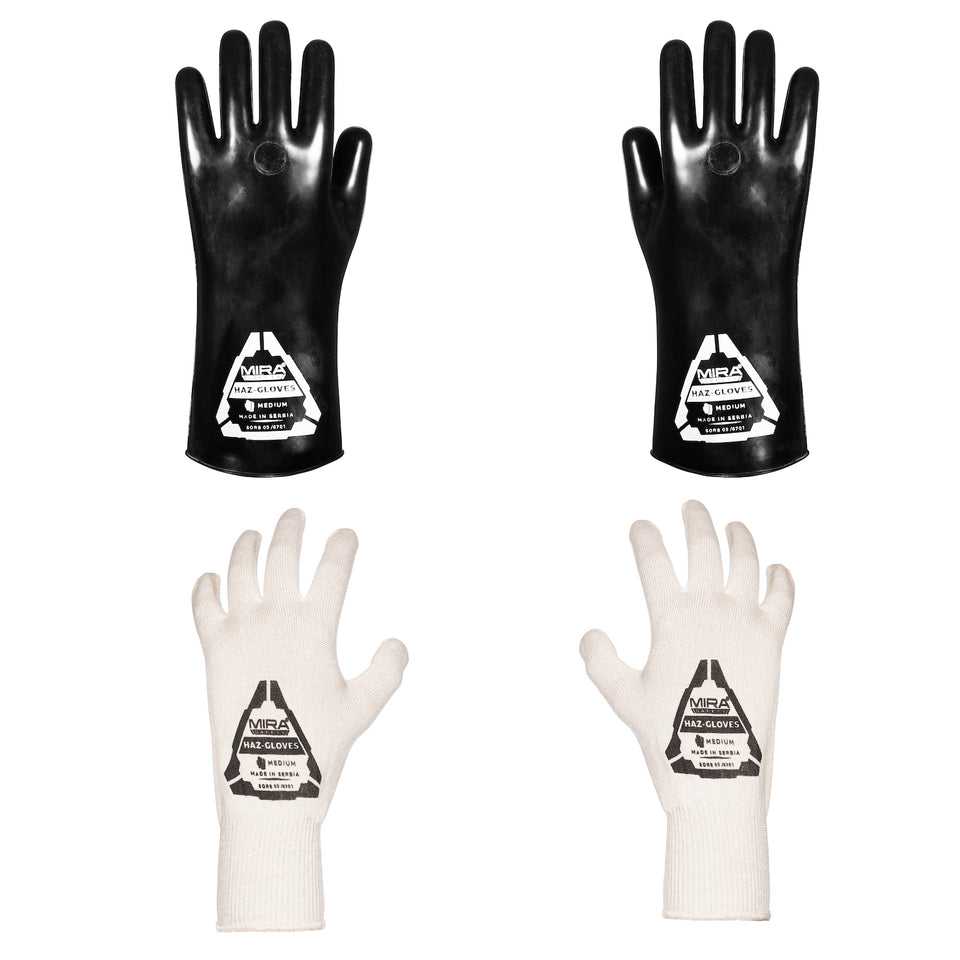 MIRA Safety HAZ-GLOVES Butyl Gloves for CBRN Protection Set of 4 Protective Gloves MIRA Safety Small Tactical Gear Supplier Tactical Distributors Australia