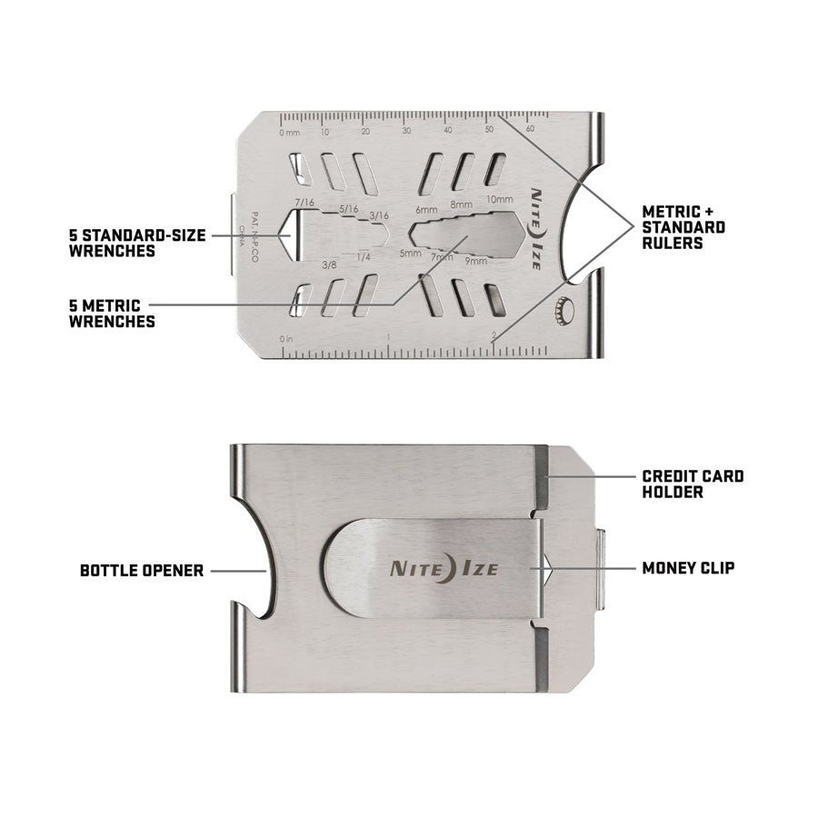 Nite Ize Financial Tool Multi-Tool Money Clip Stainless Accessories Nite-Ize Tactical Gear Supplier Tactical Distributors Australia