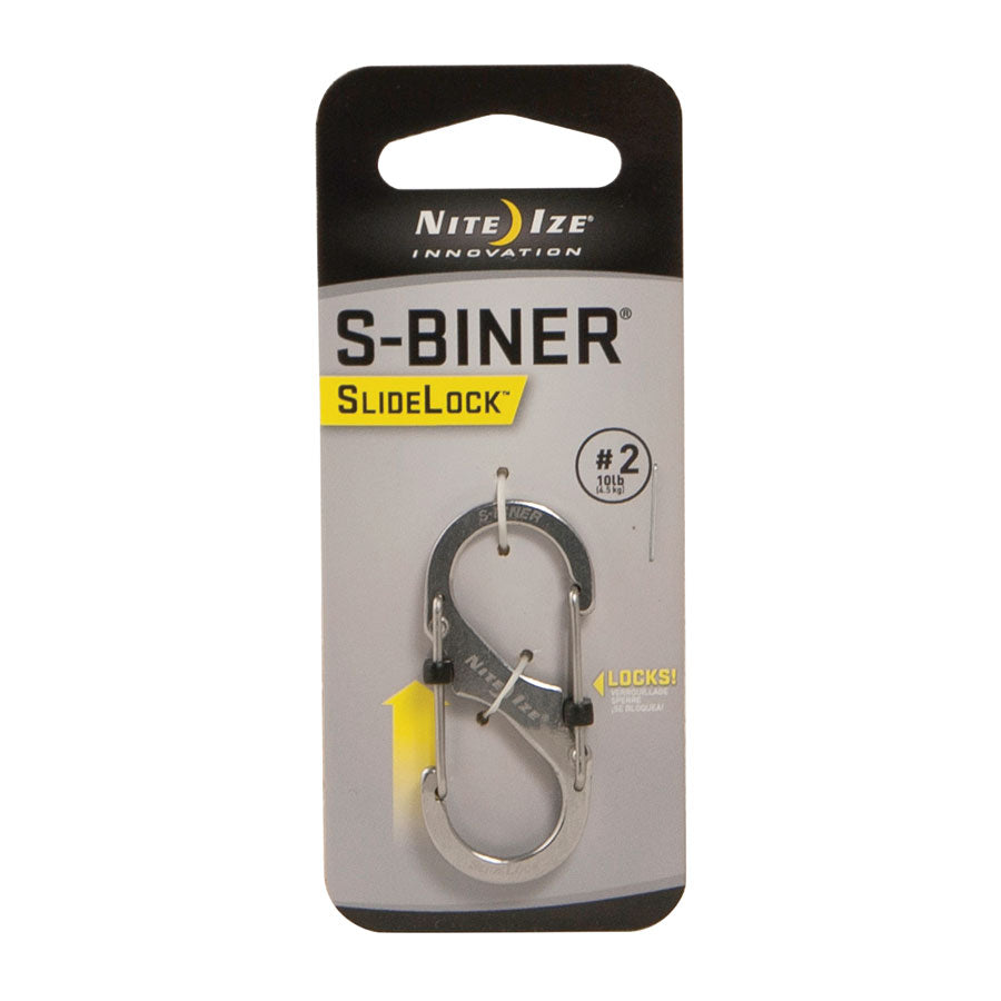Nite-Ize S-Biner SlideLock #2 Steel Black Outdoor and Survival Products Nite-Ize Stainless Tactical Gear Supplier Tactical Distributors Australia