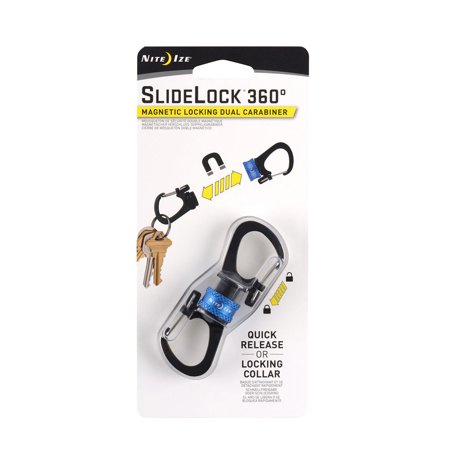 Nite Ize SlideLock 360° Magnetic Locking Carabiner Blue Outdoor &amp; Survival Nite-Ize Tactical Gear Supplier Tactical Distributors Australia