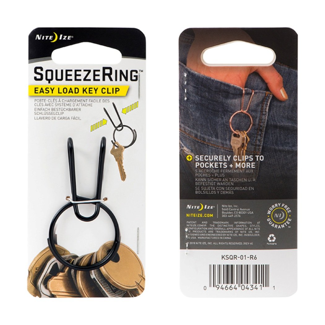 Nite-Ize SqueezeRing Easy Load Key Clip Black Outdoor and Survival Products Nite-Ize Tactical Gear Supplier Tactical Distributors Australia