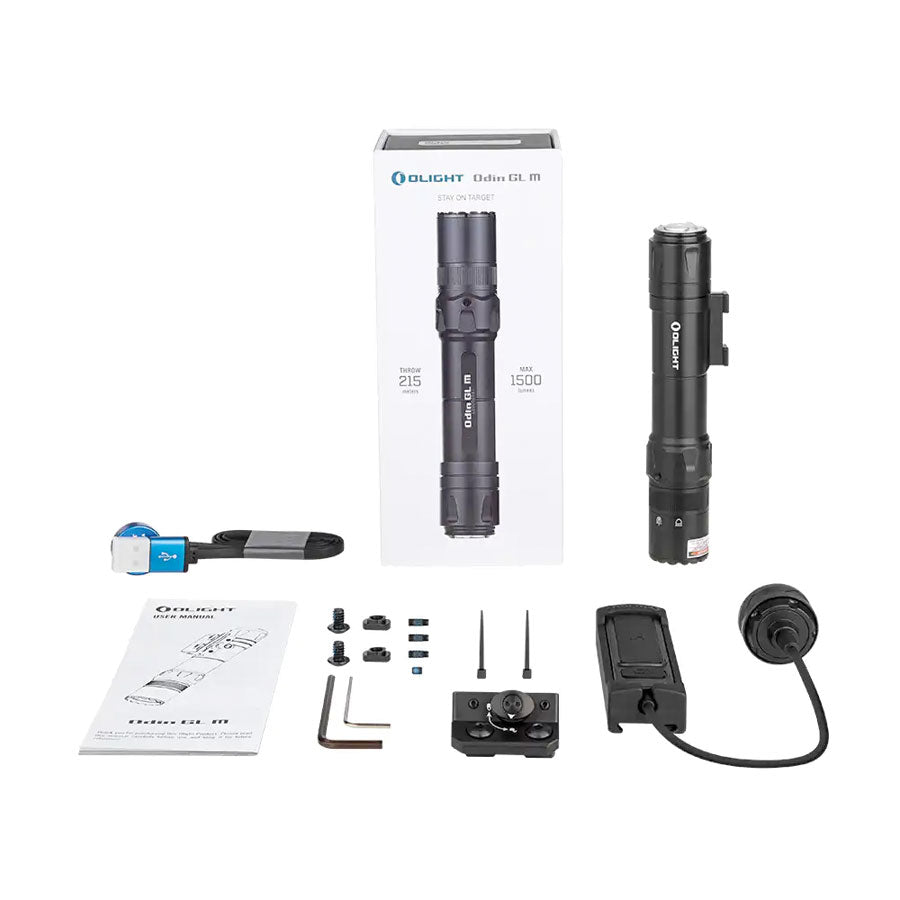 Olight Odin GL M Black 1500 Lumens Green Laser Tactical Rail Light Flashlights and Lighting Olight Tactical Gear Supplier Tactical Distributors Australia