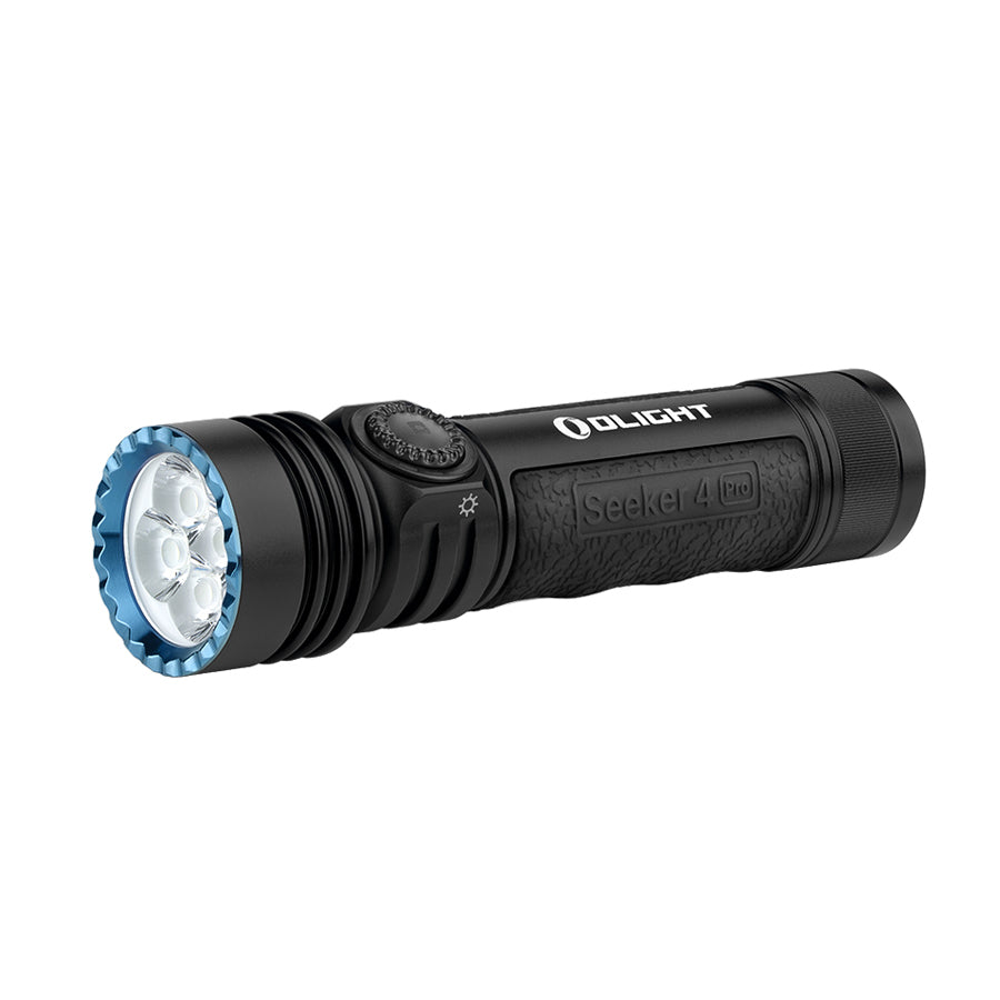 Olight Seeker 4 Pro Powerful Rechargeable Led Torch Flashlights and Lighting Olight Black Cool White: 5700-6700K Tactical Gear Supplier Tactical Distributors Australia