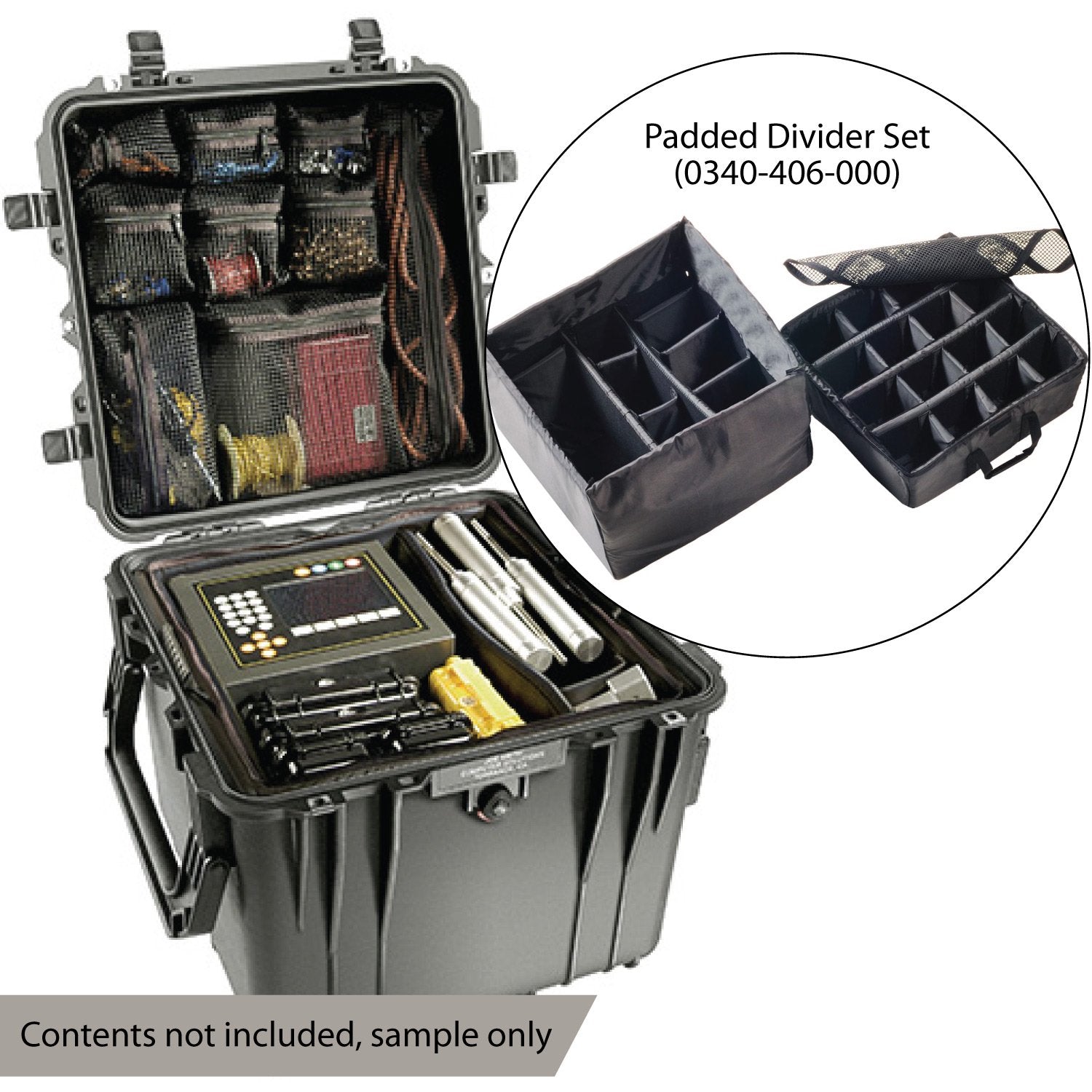 Pelican 0340 Protector Cube Case Black Bags, Packs and Cases Pelican Products With Padded Divider Tactical Gear Supplier Tactical Distributors Australia