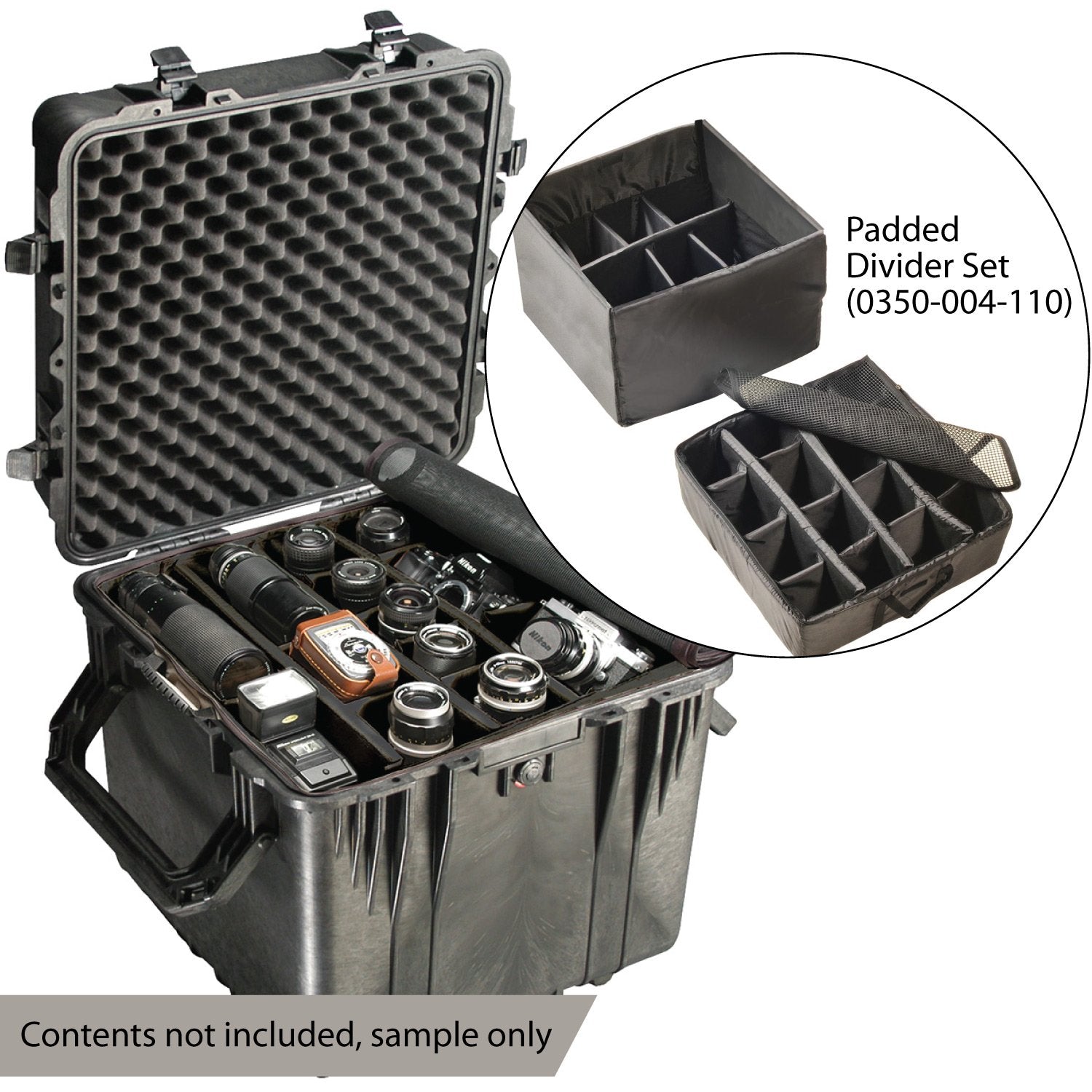 Pelican 0350 Protector Cube Case Black Bags, Packs and Cases Pelican Products With Padded Divider Set Tactical Gear Supplier Tactical Distributors Australia