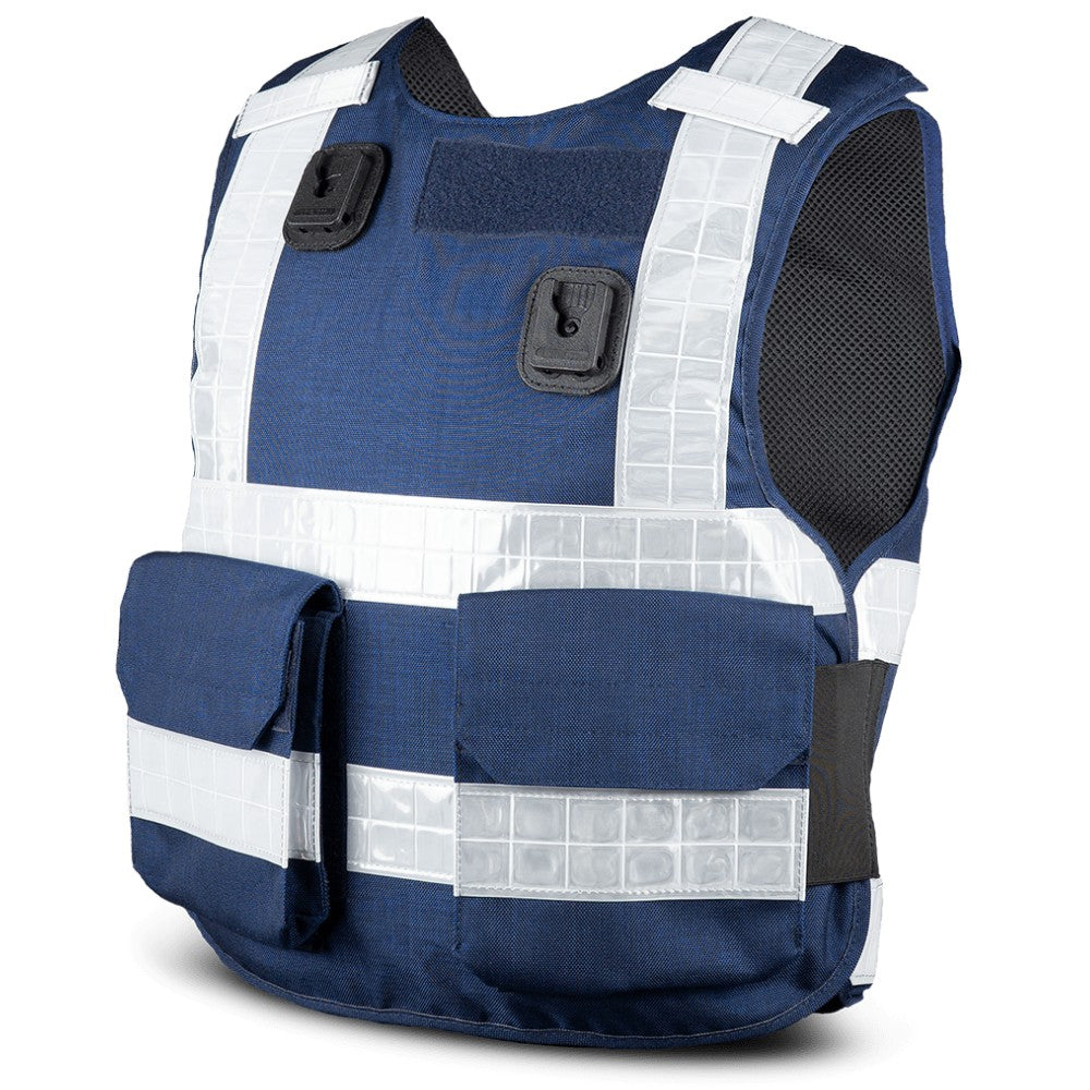 PPSS Overt Stab Resistant Vest (Cover+Panel) Navy Blue with Reflective Tape Protective Gear PPSS Body Armour Small Regular Tactical Gear Supplier Tactical Distributors Australia