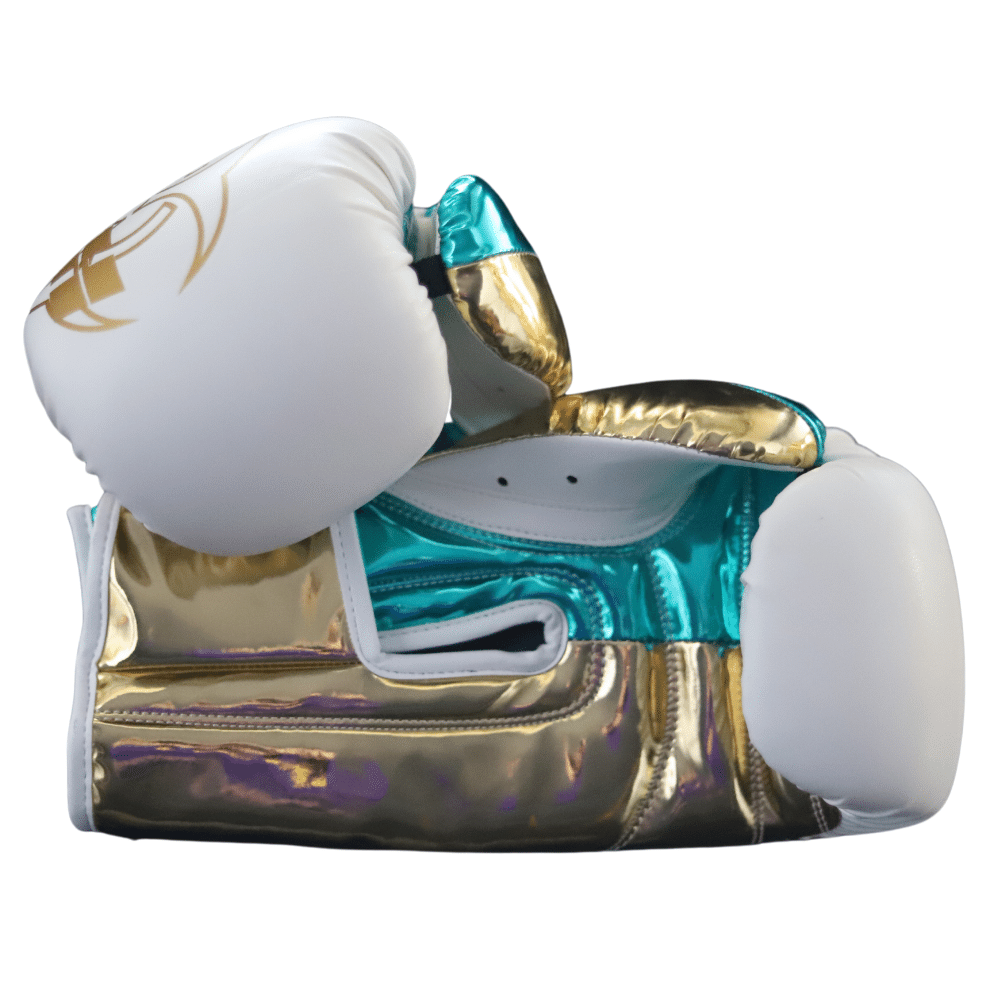Punch Equipment METALLIC URBAN BOXING GLOVES – WHITE / GREEN / GOLD Muay Thai / Boxing Gloves Punch Equipment Tactical Gear Supplier Tactical Distributors Australia