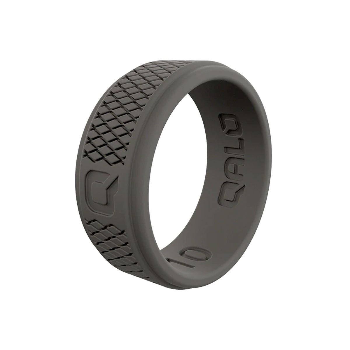 QALO Men's Dark Grey Step Edge Crosshatch Q2X Silicone Ring Silicone Ring QALO Tactical Gear Supplier Tactical Distributors Australia