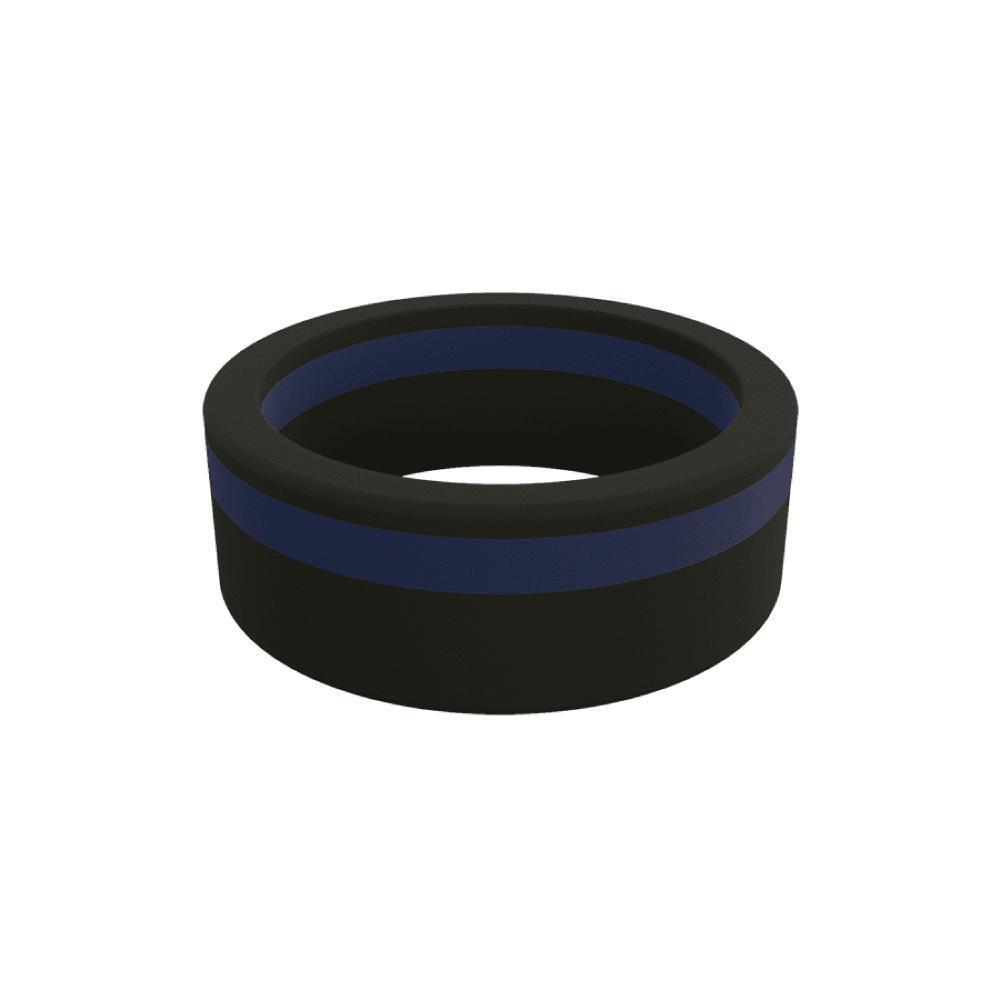 QALO Men's Thin Blue Line Pinstripe Silicone Ring Silicone Ring QALO Tactical Gear Supplier Tactical Distributors Australia