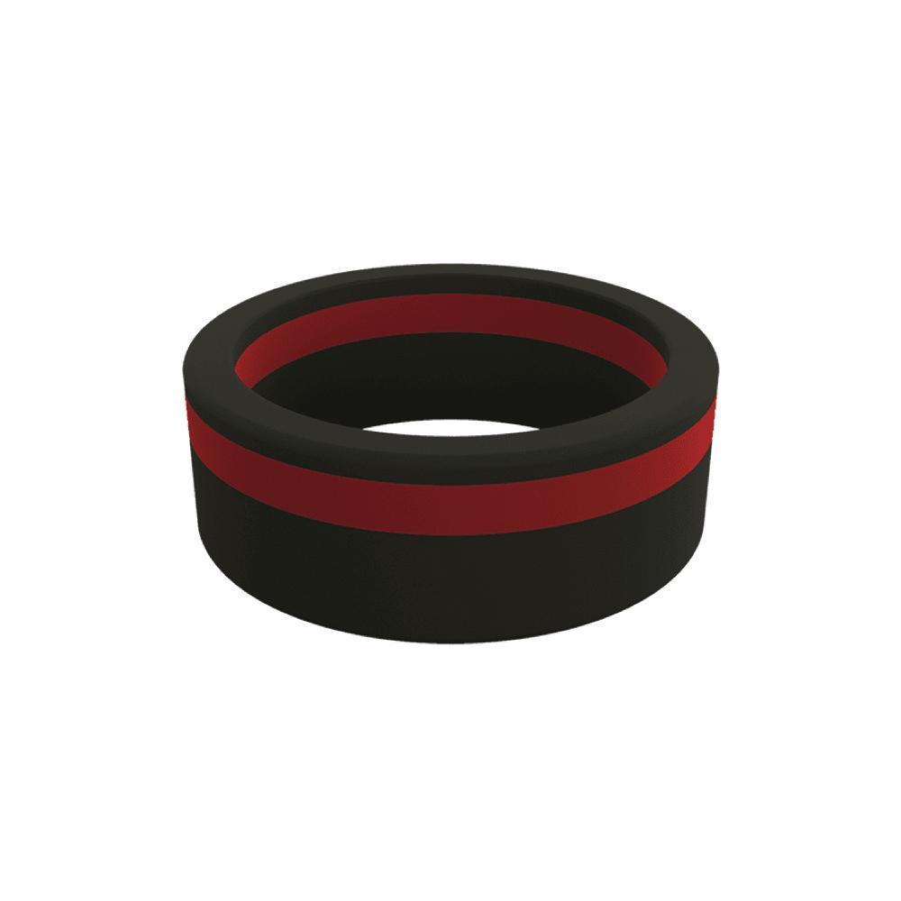 QALO Men's Thin Red Line Pinstripe Silicone Ring Silicone Ring QALO Tactical Gear Supplier Tactical Distributors Australia