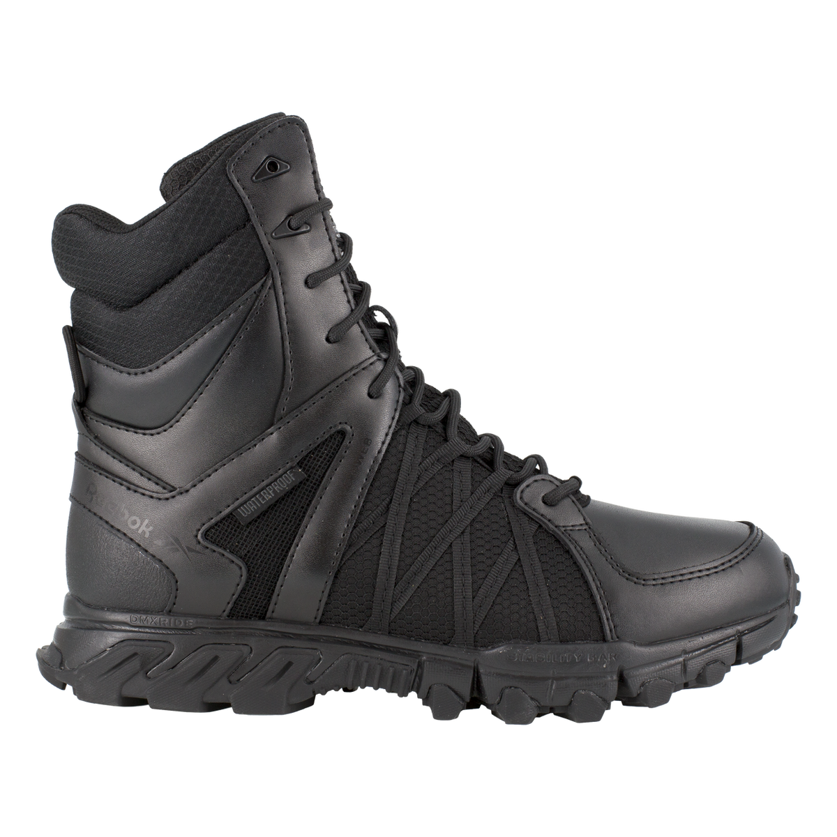 Reebok Tactical Men&#39;s 8 Inch Trailgrip Tactical Side Zip Waterproof Boots Black RB3455 Footwear Reebok Tactical Boots 11.5 US Wide Tactical Gear Supplier Tactical Distributors Australia