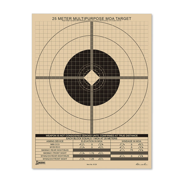 Rite in the Rain All-Weather 25m Multipurpose Zeroing Target Universal ...