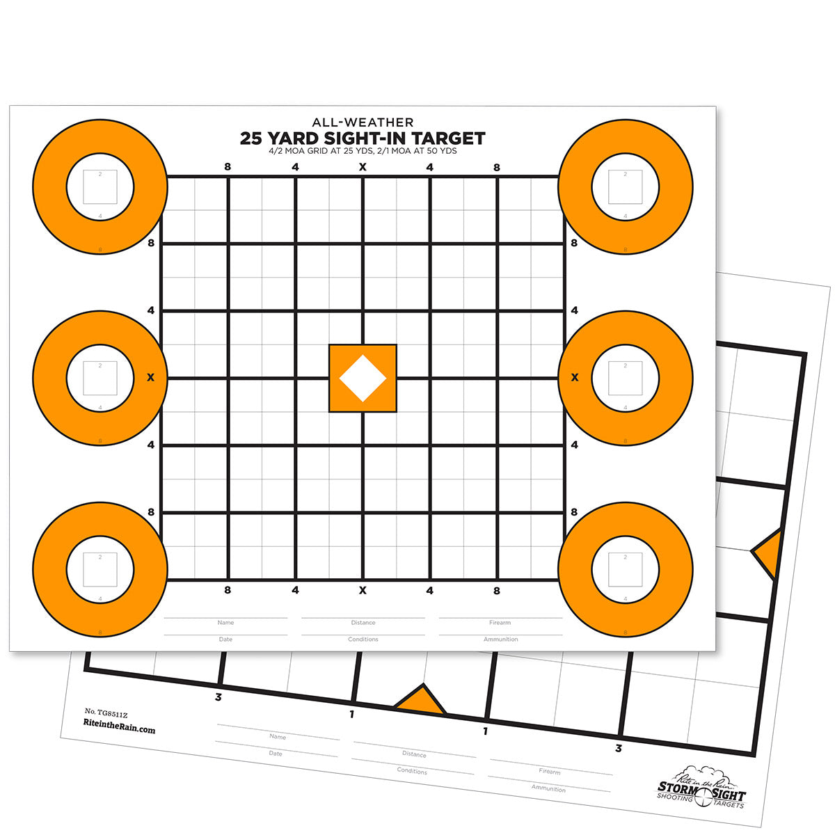 Rite in the Rain All-Weather 8.5 X 11 Zeroing Target 25 Sheet White / Orange Pens, Notebooks and Stationery Rite in the Rain Tactical Gear Supplier Tactical Distributors Australia