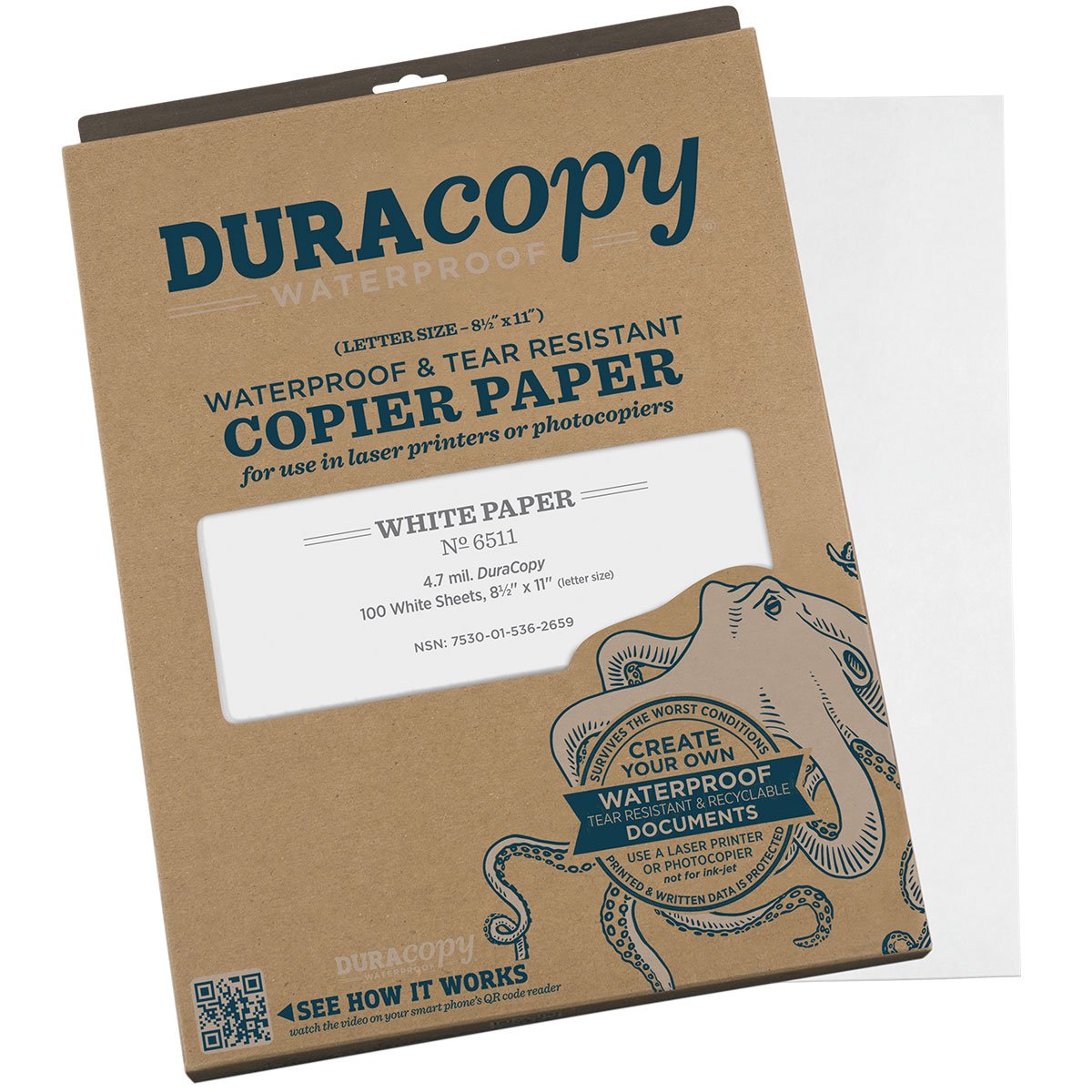 Rite in the Rain All Weather Duracopy Waterproof Printer Sheets White 8.5 x 11 100 Sheets Pens, Notebooks and Stationery Rite in the Rain 100 Sheets Tactical Gear Supplier Tactical Distributors Australia